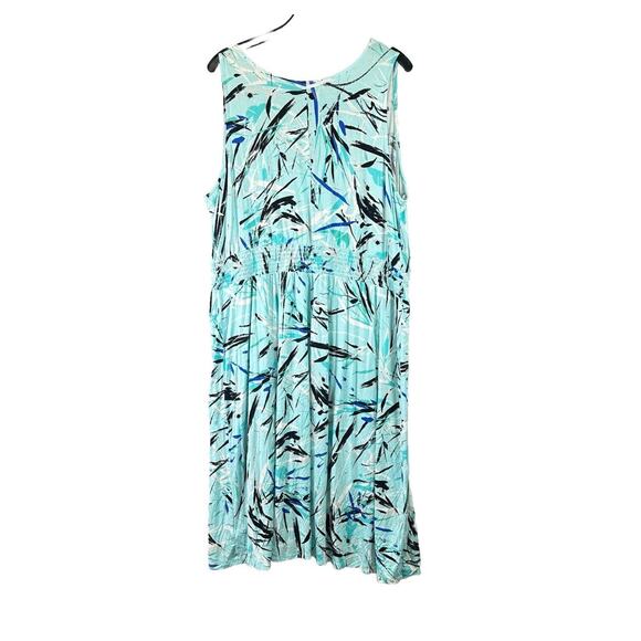 Lane‎ Bryant Plus Size 18/20 2X Midi Dress Feminine Suplice Smocked Waist Beach - Picture 5 of 11